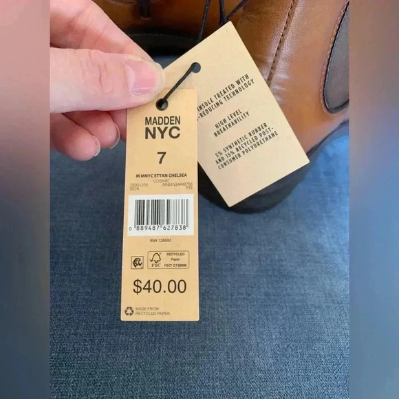 Men’s Madden NYC Brown Faux Leather Dress Up Casual New Ettan Chelsea Boot Size7 - Picture 8 of 9